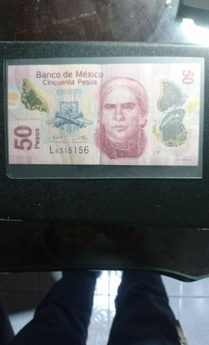 Billete De Colección De Cincuenta Pesos Morelos Serie T 2015