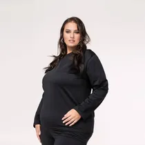 Comprar Blusa Plus Size Manga Longa Peluciada Térmica Para Inverno