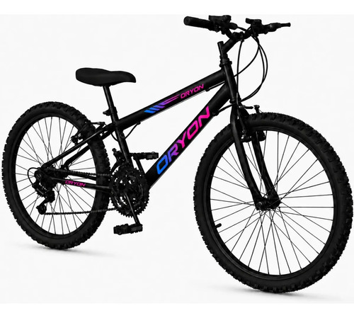 Bicicleta Aro 24 Preto/azul/rosa M18 Preto/azul/rosa 13
