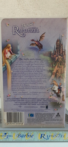 Vhs Barbie Como Rapunzel Cuentos De Hadas Y Aventura (Usado)