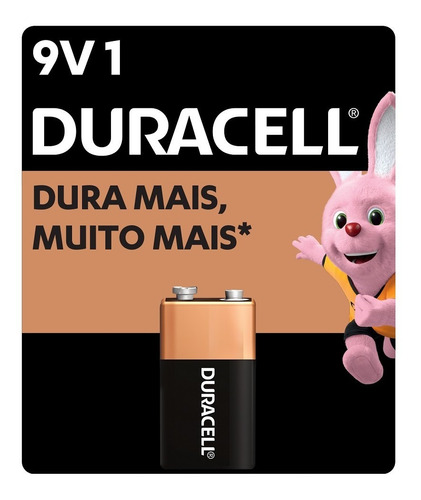 01 Pilha Bateria 9v Alcalina Duracell 1 Cartela