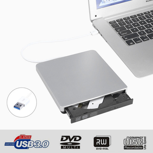 Imagen 2 de 5 de Unidad Usb 3.0 De Quemador De Dvd Externo Escritor Lector Re