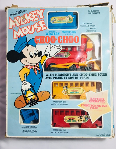 Mickey Mouse Western Choo Choo Tren Con Luz Vintage 