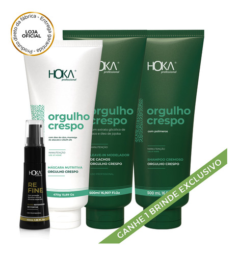 Kit Modelagem De Cachos Orgulho Crespo + Gloss Refine Hoka