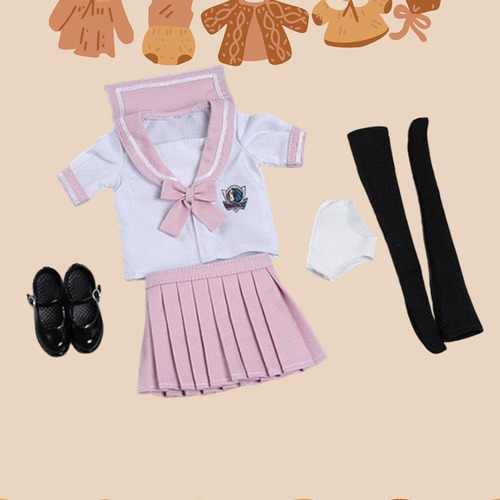 Traje De Uniforme De Colegiala A Escala 1:6, Ropa Para