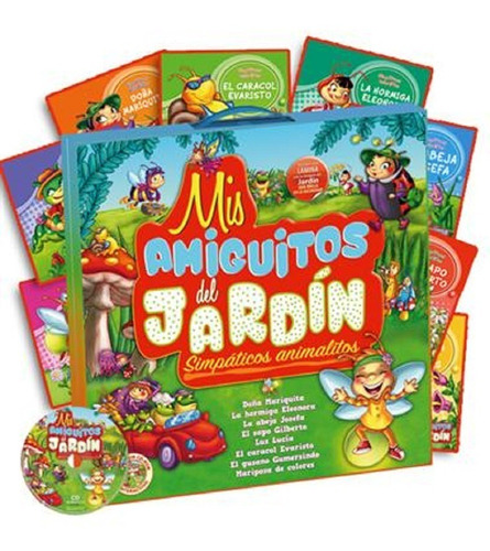 Colección Mis Amiguitos Del Jardín - 8 Libros De Cartón + Cd