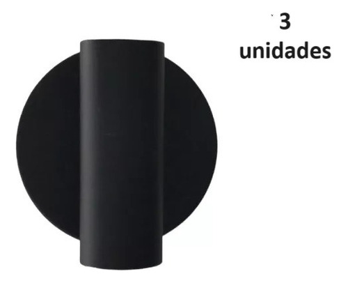 3 Arandela Tubo Redondo 1 Facho P/ Led Dicróica Gu10 Par16