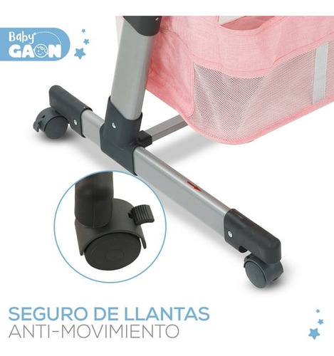 Cuna Colecho Plegable Con Cambiador Desmontable Baby Gaon Multifuncional Baby Crib Rosa (Usado)