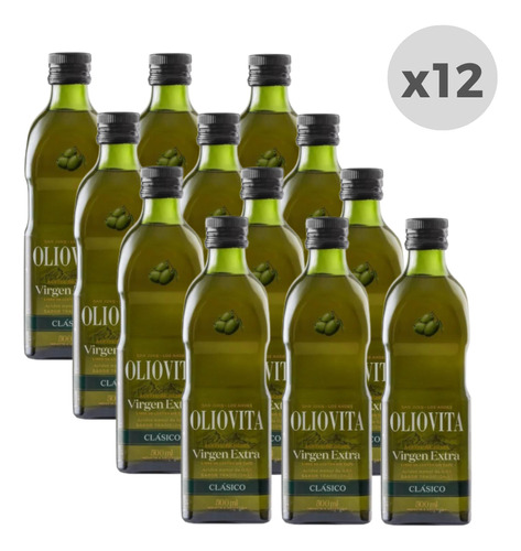 Aceite De Oliva Oliovita Clásico Botella De Vidrio 500ml X12