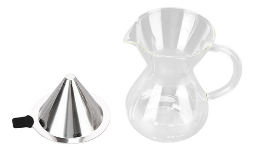 Verter Sobre Cafetera Olla De Vidrio De 400 Ml Hervidor Resi