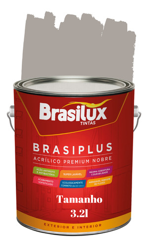 Tinta De Parede Cinza 3,2l Brasiplus Fosca