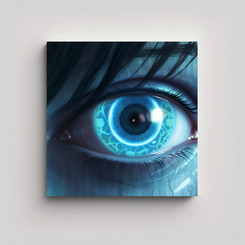 70x70cm Cuadro Alta Calidad Impresionante Cortana Logo Eye I