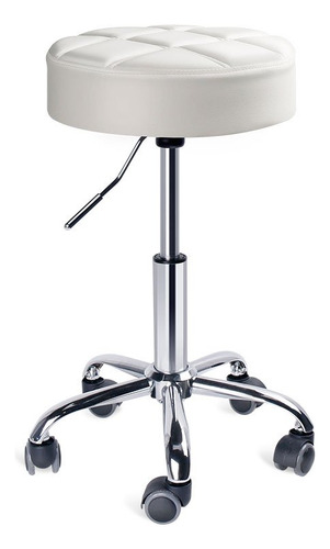 Taburete Con Ruedas Leopard Redondo Ajustable Work Medical,