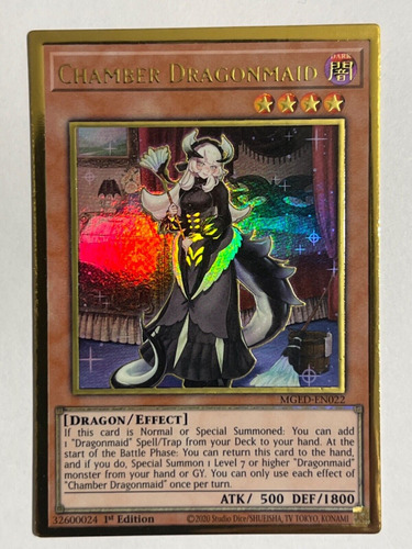 Carta Yugioh Chamber Dragonmaid Premium Gold Rare 1 Edition