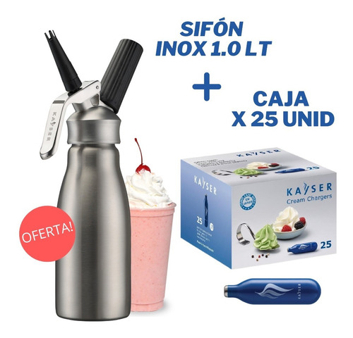 Sifon Crema Chantilly Dispensador 1 Litro Oferta