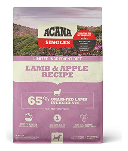 Alimento Seco Para Perros Sabor Cordero Y Manzana 4.5 Lb