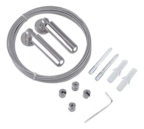 Kit Tensor Cortina Articulado Acero 5 Mt Ta 002 Baño Hogar