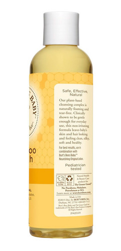 Imagen 2 de 5 de Shampoo Y Jabón Líquido Burt's Bees Original Baby Bee 235 Ml