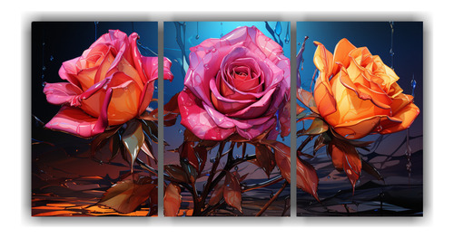 3 Lienzos De Tela Hermoso Magnolia Para Cuarto 30x45cm