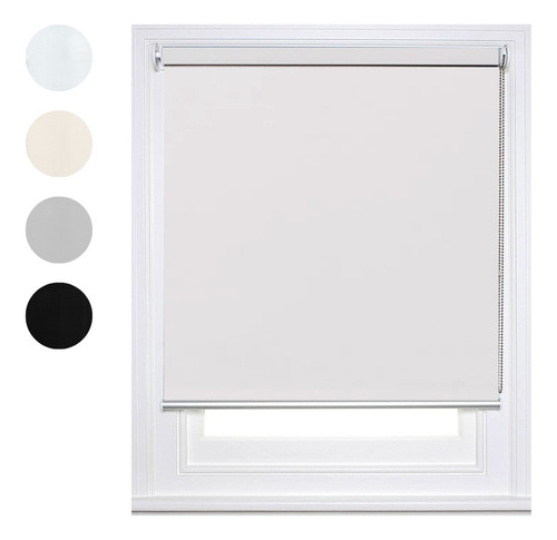 Cortina Roller Blackout 100% Blanco Premium 120 X 150 Alto