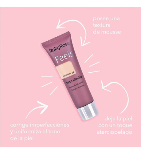 Base de maquillaje lĂquida Ruby Rose Feels FEELS Mousse tono almond 30 - 29mL