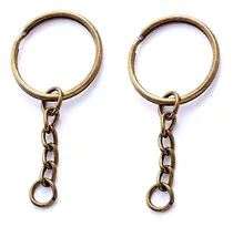 Comprar 100 Aros Metal 25 Mm Con Cadena Para Llaveros Bronce Antiguo