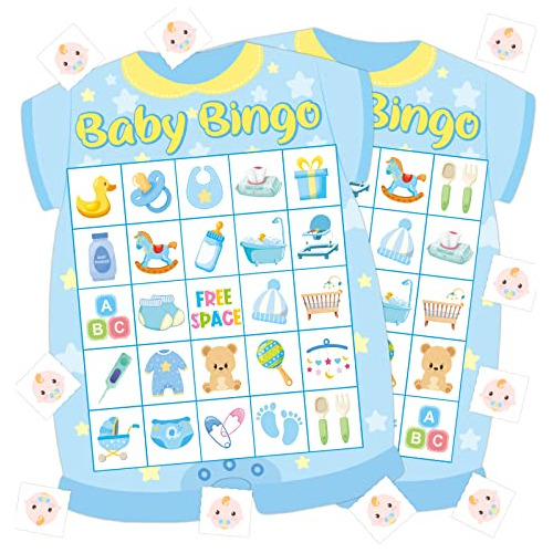 Adelulu Baby Shower Bingo Juegos Boy -24 Invitados Gb5kz