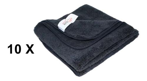 Imagem 1 de 1 de Kit 10 Flanelas De Microfibra Black 39x39 370gsm Auto Crazy