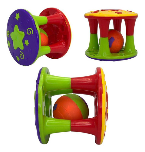 Torre Chocalho Com Bolinha Colorida Brinquedo Coordenação