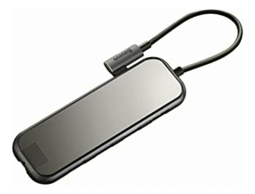 Baseus Hub Adaptador Tipo-c A 3xusb3.0+hd4k+rj45+pd Gris