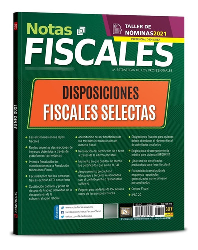 Revista Notas Fiscales 307 Junio 2021 Formato Impreso