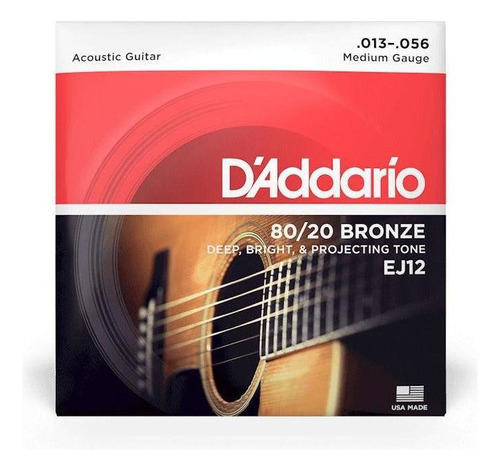 Encordado Guitarra Electroacustica Daddario Ej12 13-56 