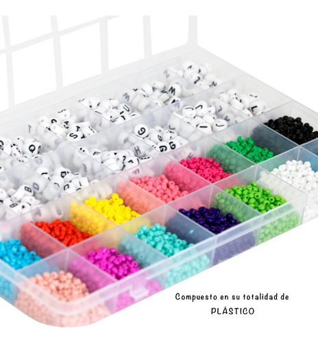 Imagen 5 de 7 de Kit Armado De Pulseras Incluye Tanza Mostacillas Y Tijera.