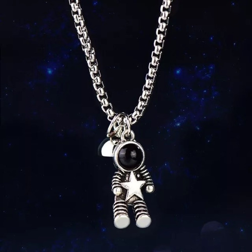 Imagen 8 de 9 de Collares De Pareja Astronautas Magnético Regalo Amor Novios