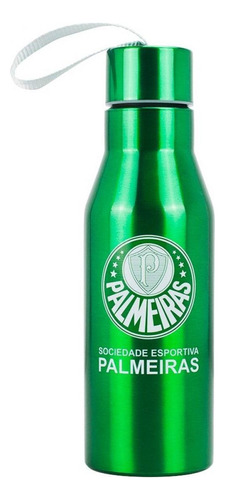 Garrafa De Inox Time Palmeiras Licenciado 600 Ml Cor Verde-escuro