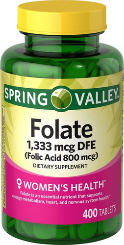 Acido Folico , Spring Valley 1.333m - Unidad a $150