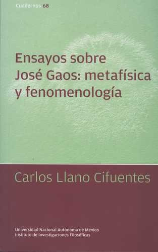 Libro Ensayos Sobre José Gaos: Metafísica Y Fenomenología
