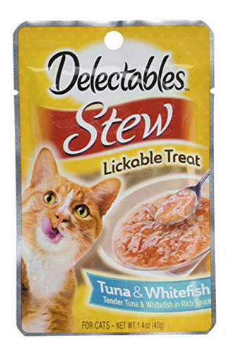 Delectables Stew Lickable Cats Treat Atún & Whitefish