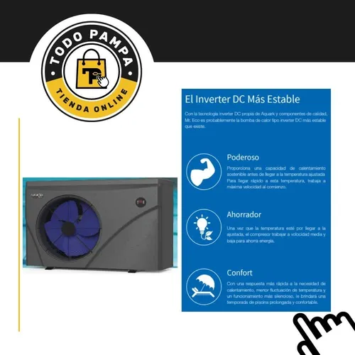 Bomba Calor Inverter Pileta 13 Kw / 43m2 / 65000 Lts Wifi C