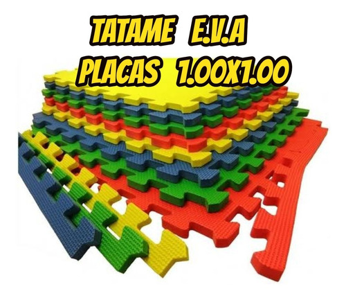 Imagem 9 de 10 de Tatame Eva Placas P/forrar Chão Kit C/12 De 1.00x1.00+brinde