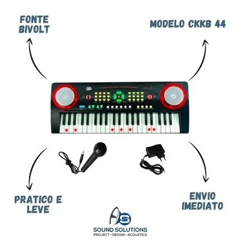 Custom Sound CKKB 44 - Teclado Infantil com microfone Preto