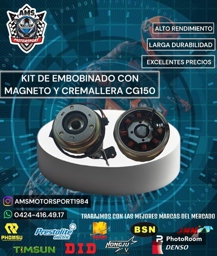 Kit Embobinado Magneto Y Cremallera Cg150