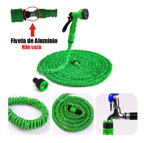 Mangueira Magica Expansivel Retratil Com Pistola 7 Jato 10m