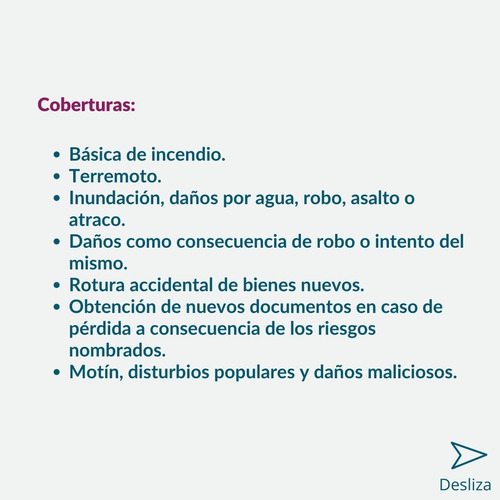 Imagen 3 de 6 de Seguro Combinado De Residencia Plan 1