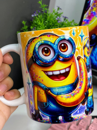Caneca Apaixonante Minions Com Arte Efeito 3d Coleção