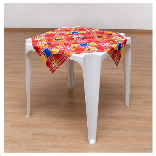 Kit 04 Toalha De Mesa Xadrez Festa Junina Tecido 75x75cm