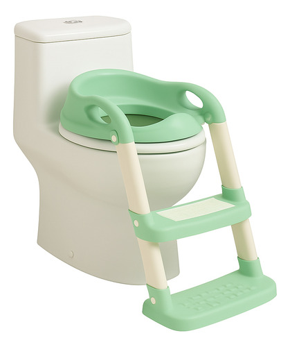 Troninho Assento Redutor Infantil Sanitário Com Escada Verde