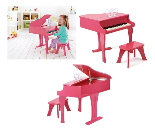 Piano De Madera J'adore Electrónico Color Rosa 60x52x50cms