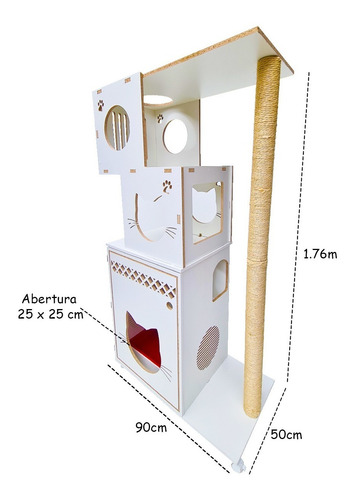 Torre Árvore Brinquedo Cama Toca Arranhador Gato - Zion