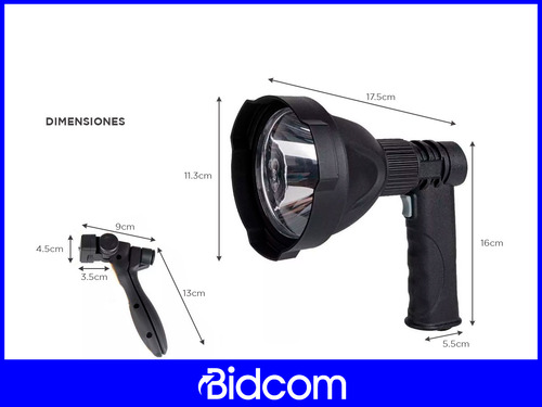 Linterna Con Led 10w Recargable Gadnic Resistente Al Agua Color de la linterna Negro Color de la luz Blanco